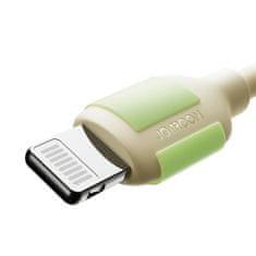 Joyroom Kabel USB-C – iPhone Lightning s fluorescenčnim koncem, 2 m, 30 W – bež