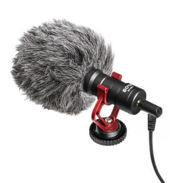 Boya Žični usmerjeni mikrofon z držalom BY-MM1 3,5 mm – komplet