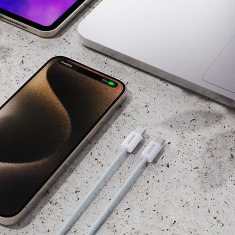 DUDAO Trpežen kabel UCB-C PD 60 W, opleten z ogljikovimi vlakni, dolžine 2 m, svetlo modre barve