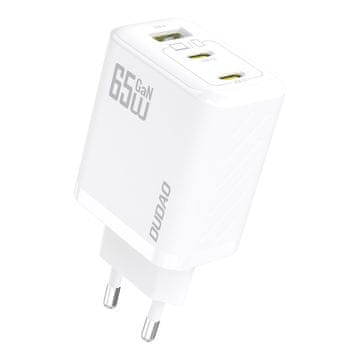 DUDAO Mrežni polnilnik A29 GaN USB-C USB-A 65 W – bel