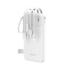 Powerbank K11 10000 mAh z vgrajenimi kabli – bela