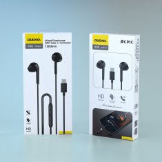 DUDAO Žične ušesne slušalke z USB-C priključkom, dolžina 1,2 m – črne