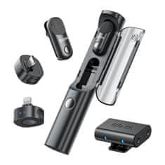 Boya 4-v-1 2,4 GHz USB-C brezžični mikrofonski komplet MAGIC-02 - črne barve