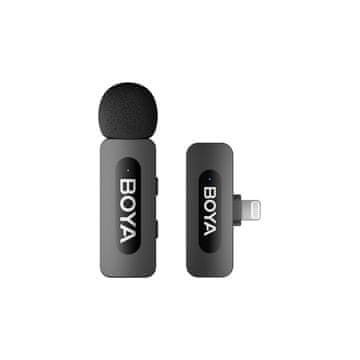 Boya Brezžični mikrofon s sponko 120 dB, 2,4 GHz, za iPhone Lightning – črn