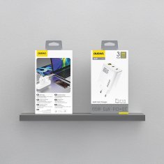 DUDAO Stenski polnilnik A29 GaN USB-C USB-A 65W - bel
