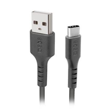 SBS Kabel USB-A – USB-C, 2 m – črn