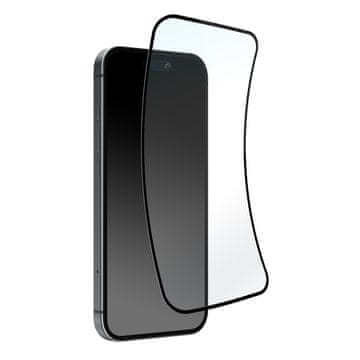 Puro Hibridno steklo s črnim okvirjem za iPhone 16 / iPhone 15 / iPhone 15 Pro - fleksibilno steklo D3O