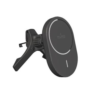 Puro Držalo za telefon v avtomobilu s polnilnikom Qi2 MagSafe 15W - črno
