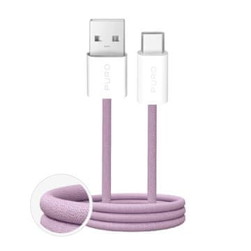 Puro USB-A – USB-C kabel s pleteno ovojnico Fabrik 2.0, 10 W, 1,5 m – roza
