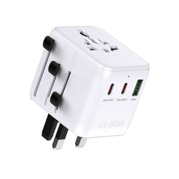 SBS USB-C USB-A EU UK US aus JP potovalni adapter - bel