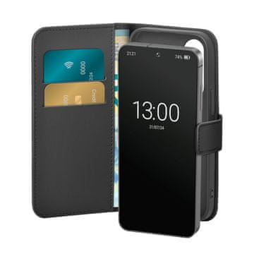 Puro Ovitek iz umetnega usnja z zavihkom in denarnico za Samsung Galaxy S25+ - knjižica - črna