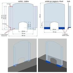 Hendi Zaščitna pregrada iz pleksi stekla za recepcijske pulte, 850 x 700 mm