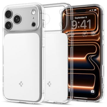 Spigen Ohišje za iPhone 17 Pro Max Ultra Hybrid T MagSafe – prosojno-belo