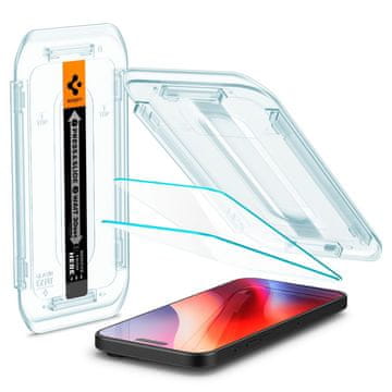 Spigen Kaljeno steklo za iPhone 16 Pro Glas.tR EZ Fit – 2 kos