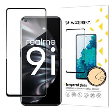 WOZINSKY Kaljeno steklo za Oppo A76 / Oppo A36 / Realme 9i s celozaslonskim okvirjem - črno