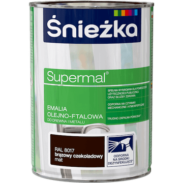 shumee Supermal oljno-ftalna emajl barva ZA kovino mat čokoladno rjava R8017 0,8 l