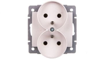 shumee Logi dvojna vtičnica 2x2P+Z vijačna 16A 250V bela 25092