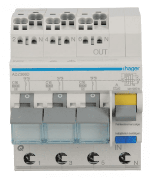 shumee Diferencialno odklopno stikalo RCBO 3x1P+N C16A 0,03A tip A 6kA RCBO ADZ366D