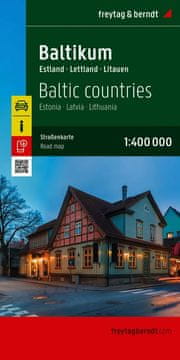 shumee Baltske države 1:400.000. Litva, Latvija, Estonija. Cestni in turistični zemljevid. Izdaja 2025. Freytag & Berndt