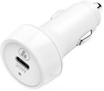 Hama Lightning avtomobilski polnilnik 20W bele barve