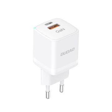DUDAO GaN 33 W omrežni polnilnik PPS USB-C USB-A, bel