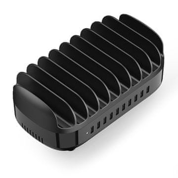 Orico Pametna polnilna postaja DUK-10P-V1 za telefone in tablične računalnike, 10x USB-A – črna