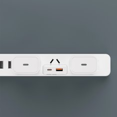 DUDAO STENSKI POLNILEC GAN 30W USB-A USB-C Z USB-C LIGHTNING KABLOM BEL