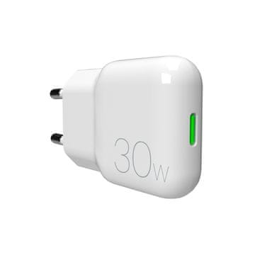 Puro 30 W GaN USB-C omrežni polnilnik – bel