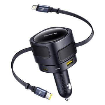 BASEUS HITR 90W AVTO POLNILEC Z USB-C KABLOM ZA IPHONE LIGHTNING