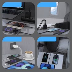 DUDAO Stenski polnilnik A29 GaN USB-C USB-A 65W - črne barve