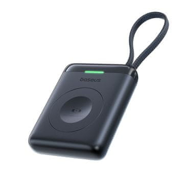 BASEUS Powerbank 1640 mAh 5 W EnerFill FW11 za Apple Watch z vgrajenim kablom – črn