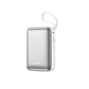 Joyroom Powerbank 20.000 mAh, 22,5 W, USB-C z dvojnim kablom – bel