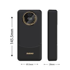 DUDAO Prenosna baterija 20000mAh USB-A USB-C K12Pro 22,5W PD - črna