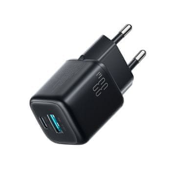 Joyroom Mrežni polnilnik USB-A/USB-C 33 W – črn