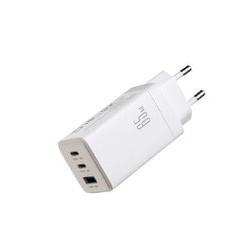 Joyroom Stenski polnilnik USB-C USB-A GaN 65W s 100W kablom USB-C 1,2 m - bel