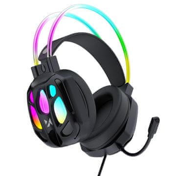 WOZINSKY Wozinsky WSG-1118 žične gaming slušalke z mikrofonom in RGB osvetlitvijo - črna