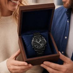 VIVVA® Moška jeklena ura z analognim in digitalnim prikazom, vodoodporna, kvarčni mehanizem | WATCHROX Črna