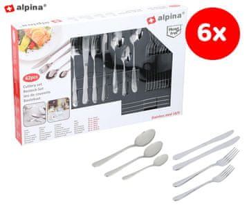 Alpina komplet jedilnega pribora, 75 kos, srebrn
