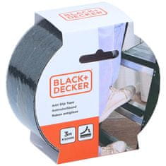Black+Decker profesionalni protizdrsni samolepilni trak, 3m dolžina, 50mm širina, Premium površina proti zdrsavanju, notranja / zunanja uporaba, črn