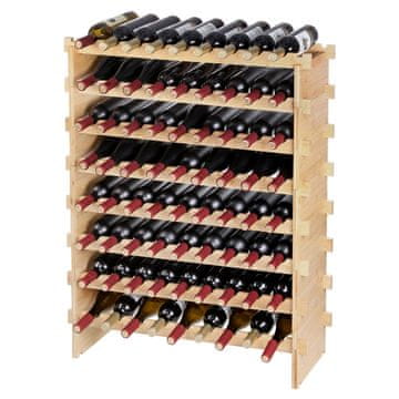 VEVOR Stojalo za vino 8-nadstropno, zložljivo, modularno 33.5x9.8x40.4 in bambus