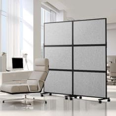 VEVOR Pisarna pregrada 2 panela samostojeća pregrada 1710x930x390 mm svetlo siva