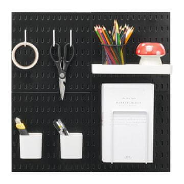 VEVOR Komplet za organizator stene z luknjami 28x28x1.2 cm črn