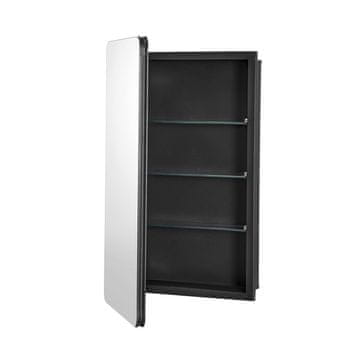VEVOR Zrcalna omarica za zdravila 40.6x12.8x61 cm, nastavljive police, črna