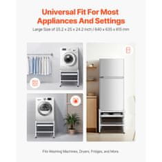 VEVOR Stojalo za pralni stroj 1230x635x625 mm srebrno