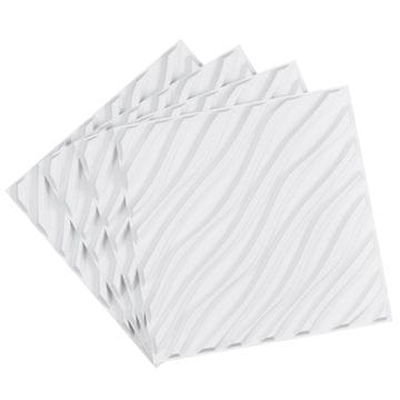 VEVOR Stenske plošče 3D valovni dizajn 50x50x2 cm bela