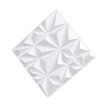 VEVOR Stenske plošče 3D diamant 30x30x2.5 cm bela