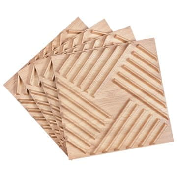 VEVOR Stenske plošče 3D letvice 50x50x2.56 cm svetlo lesene