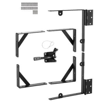 VEVOR Nosilec za vogal vrat 248x215x30 mm črn