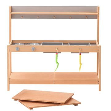 VEVOR Zunanja lesena igralna kuhinja z dodatki, dimenzije 1000x360x885 mm
