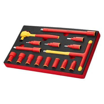 VEVOR Izoliran komplet nasadnih ključev 16-delni 425x245x62 mm črno